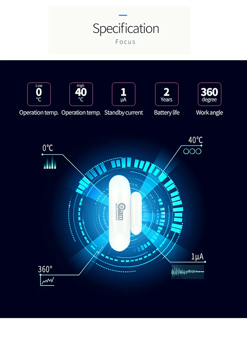 НЕО COOLCAM NAS-DS01Z Z-wave плюс Умный домашний дверной/оконный контакт Датчик Z wave безопасность умный дом автоматический сенсор