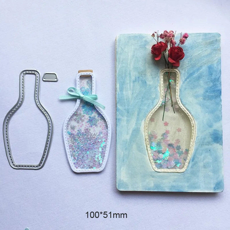 

Dies Scrapbooking Flower Bottle Frame METAL CUTTING DIES New 2019 Stamps Craft Die Cut Embossing Stencil Paper Card Making DIY