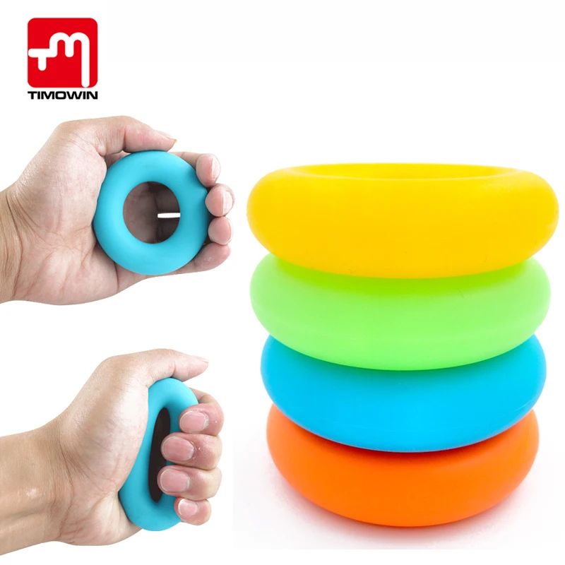 

TIMOWIN Hand Grips Muscle Power Training Green Rubber Ring Exerciser Finger Hand Grip Easy Carry Hand Gripper Gripping Ring
