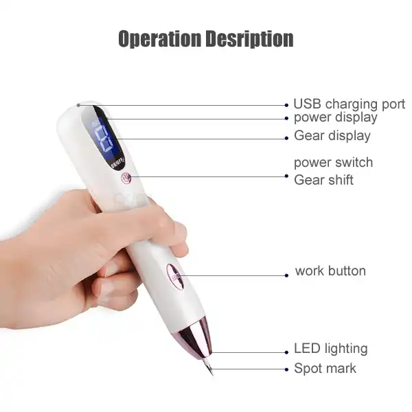 9 Cấp 2000 MAh LCD Plasma Bút Có Đèn LED Chiếu Sáng Da TAG XÓA NỐT ...