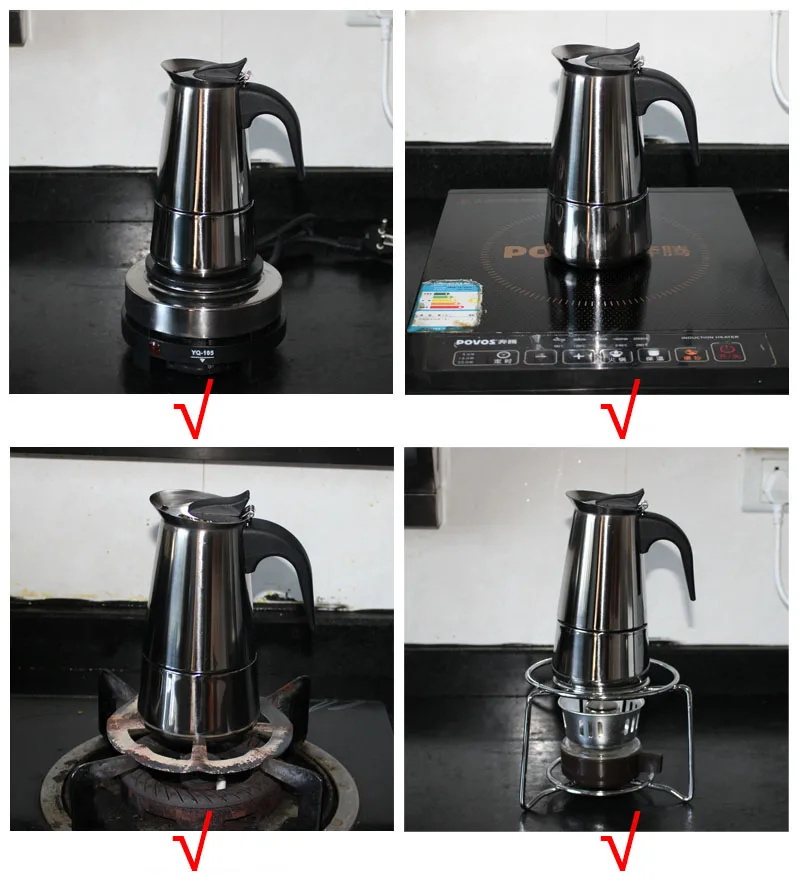 12 чашек/600 мл, большая емкость, эспрессо, Moka Pot, нержавеющая сталь, 304, латте, Перколятор, офисные, семейные, вечерние, восьмиугольный кувшин для кофе