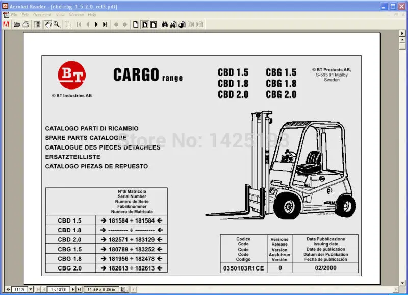 Aliexpress.com : Buy BT Cargo Range parts catalogs from