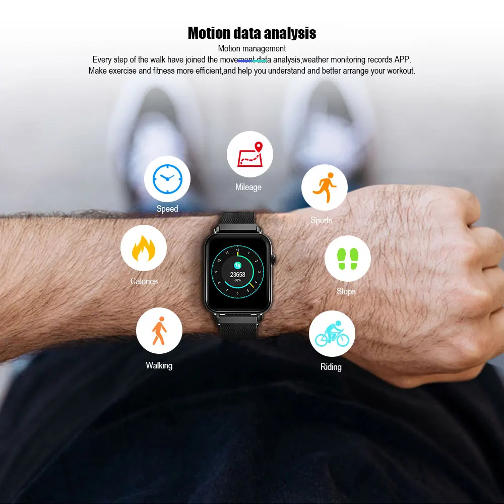  VERYFiTEK Blood Pressure Oxygen Smart Watch Heart Rate Monitor IP67 Fitness Bracelet Watch Women Me - 33019332947