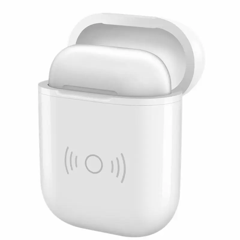 Хоббилан беспроводной чехол для зарядки для Airpods QI Стандартный беспроводной зарядный приемник крышка совместима с любым беспроводным зарядным устройством d20 - Цвет: Белый