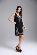 Embroidery Fashion Casual Black Women Dress Brand Quality Summer Style Tropical Vestido De Festa Summer Dress Femininas