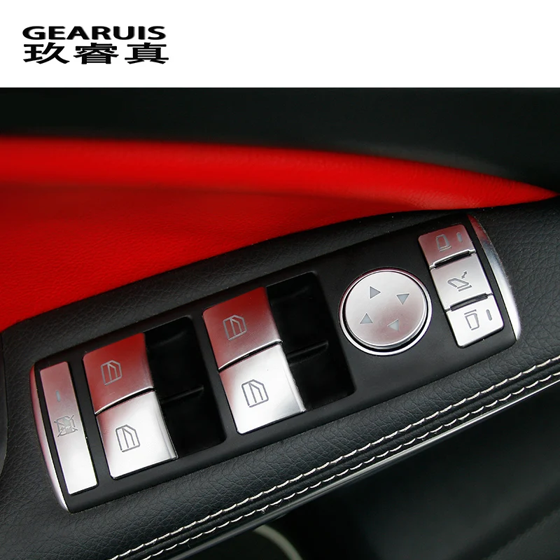 

Car styling Window Glass Lifter buttons cover Sticker sequins for Mercedes Benz CLA GLA ML GL GLE GLS A/B/C/E class Accessories