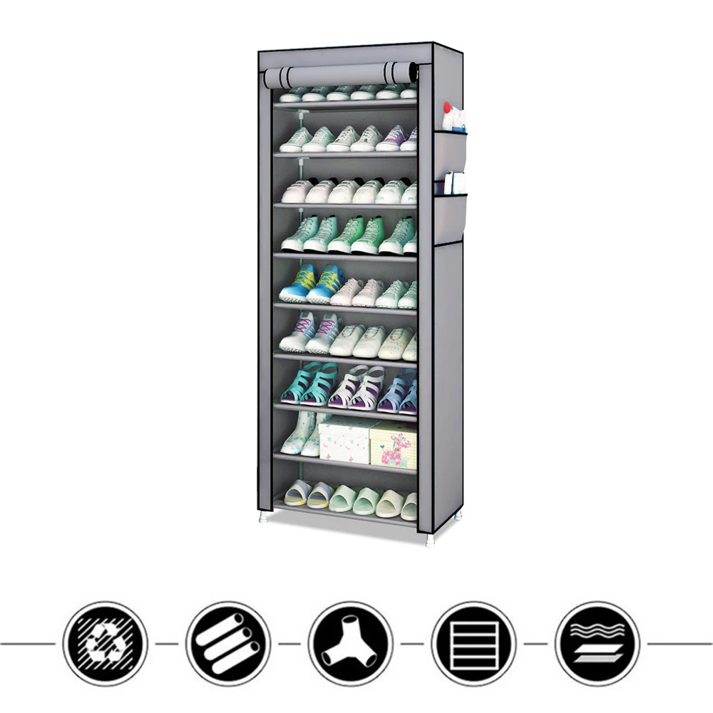 Simple Shoe Cabinet Nonwoven Shoe Rack Dust-proof Shoe Shelf Home Dorm Thickening Height Combination Storage Organizer Cabinet
