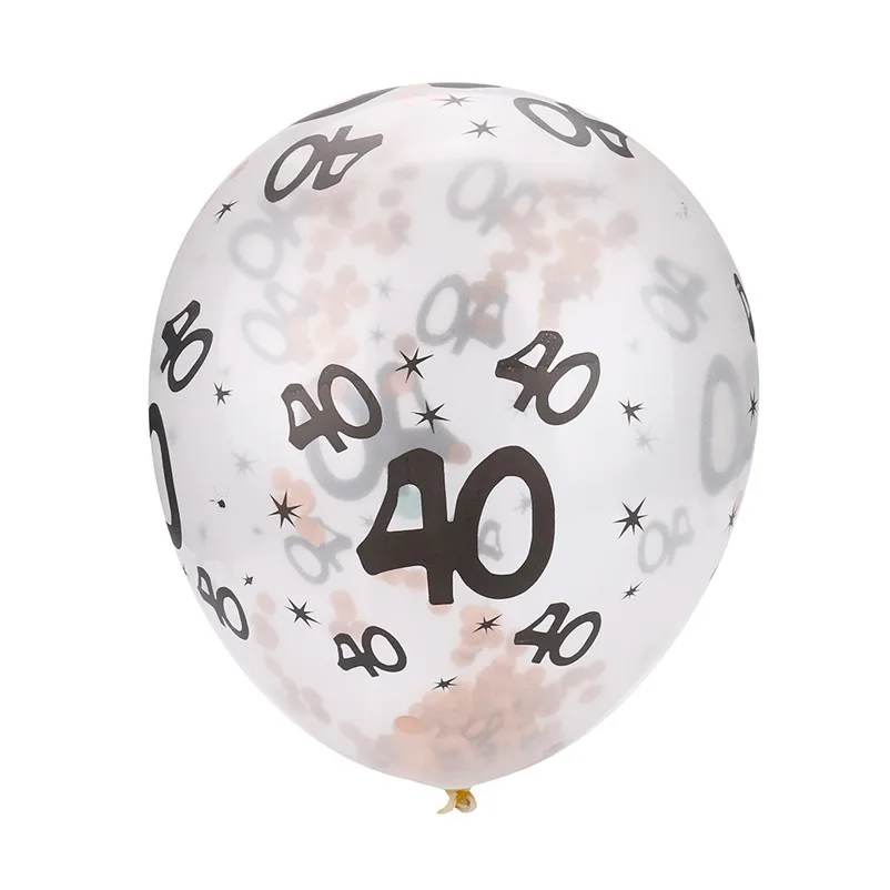 5Pcs 30 40 50th Happy Birthday Rose gold confetti filled Latex balloons Wedding Decorations Party Supplies Balloons S27 (6)