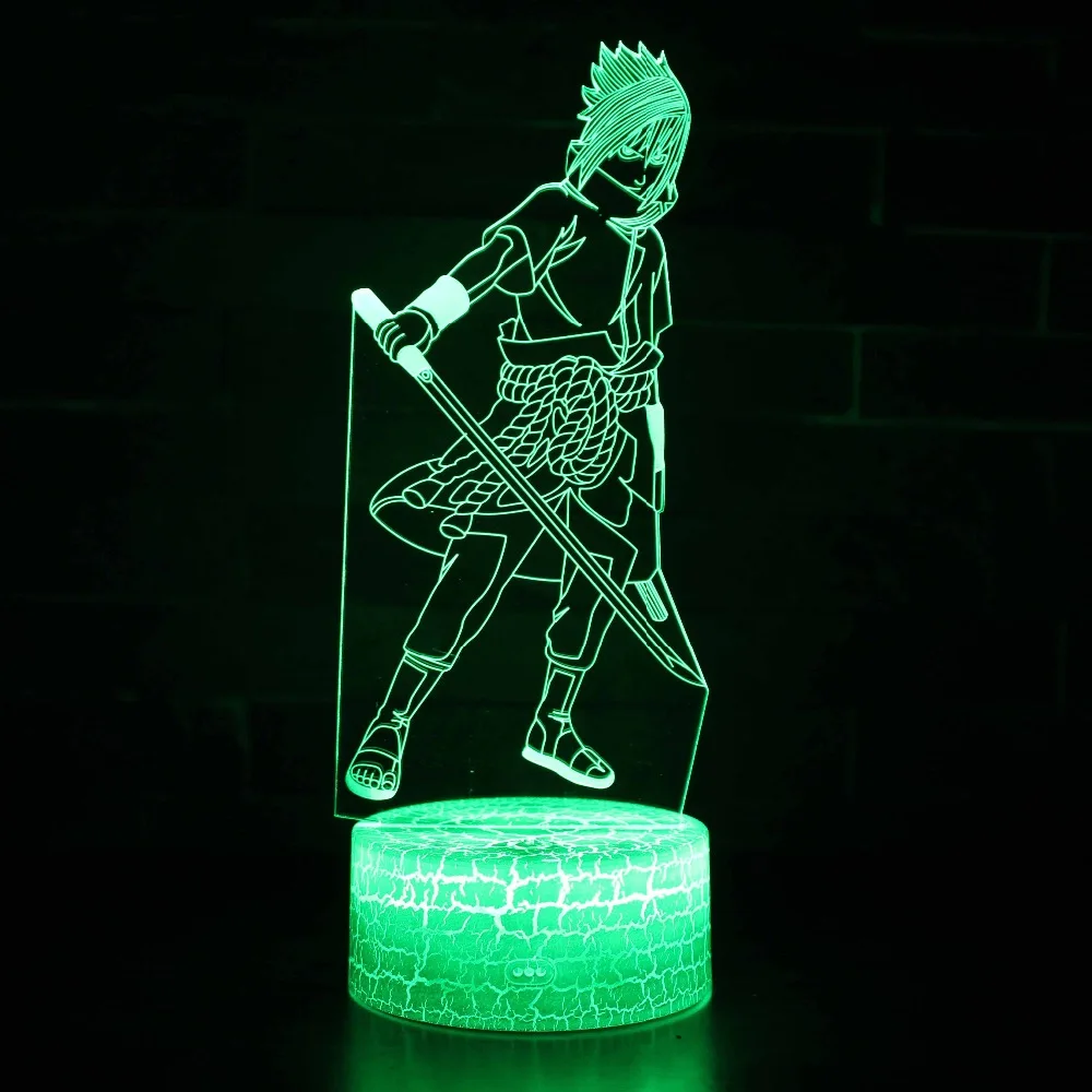 3D светодиодный лампы 7 цветов сенсорный выключатель Светильник Настольный лава лампа комната-декорация из акрила освещение Аниме Наруто