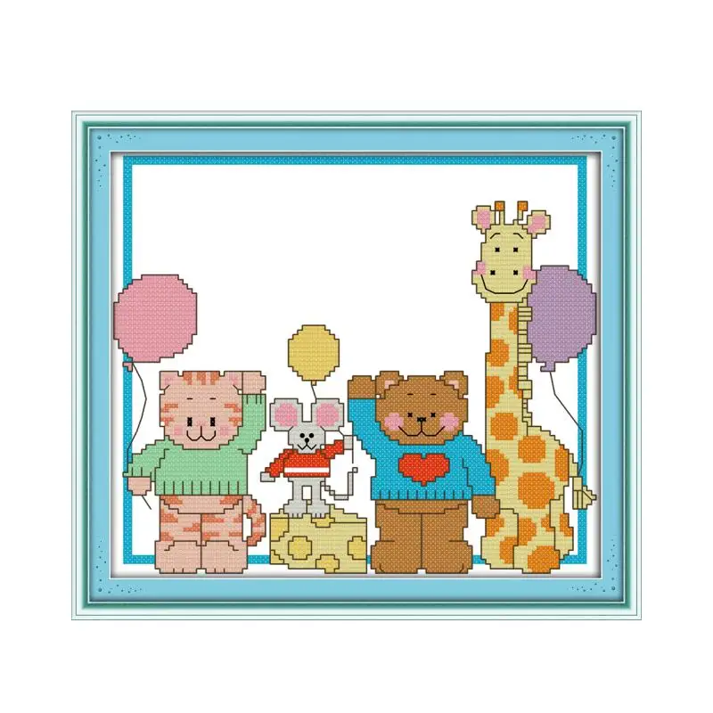 

The Small Animals Cross Stitch Kits Pattern Mini Embroidery DIY 11CT 14CT Cross Stitch Kits for Embroidery Needlework Home Decor