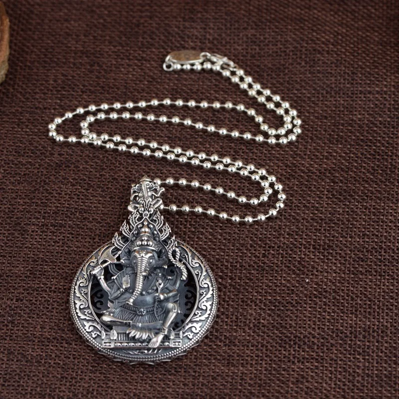 100% 925 Prata Esterlina Tailândia Ganesh Pingente