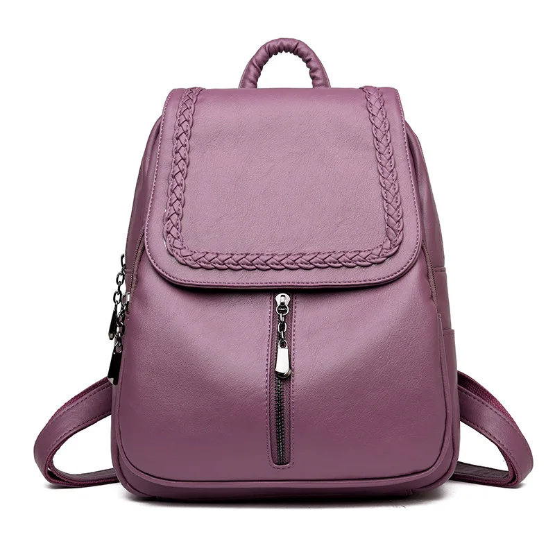

Brand New Female Backpack Women Backpack Leather School Bag Women Fashion Designer Leather Bagpacks for Girls 2019
