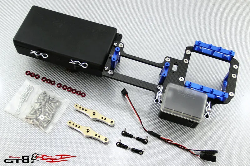 

1/5 rc car gas GTB Racing CNC alloy Double Steering Servo & Big Batt Box Kit Set for Losi 5ive-T