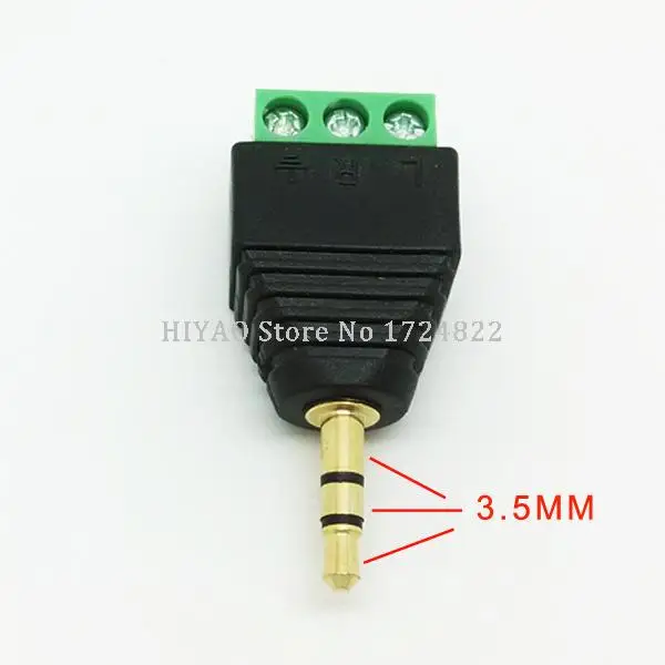 

10pcs/lot 3 Pole 3.5mm Plug Male Headphone Jack 3.5 mm Audio Connector For 4mm Cable Adapter Free Shipping