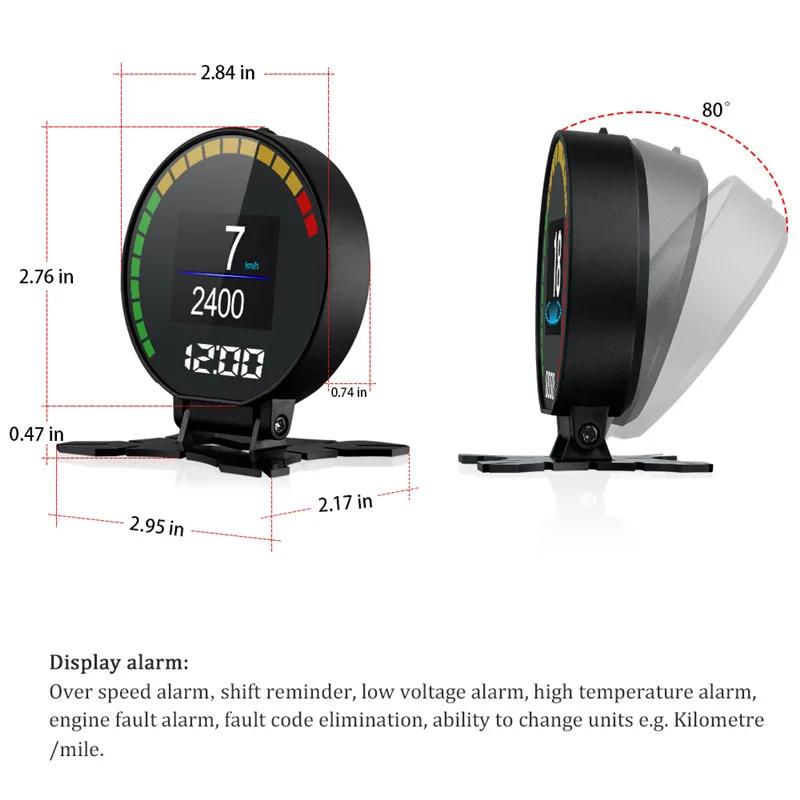 MALUOKASA Универсальный P15 автомобильный HUD Дисплей OBD2 превышение скорости проектор для предупреждений gps Спидометр датчик сигнализации для всех транспортных средств