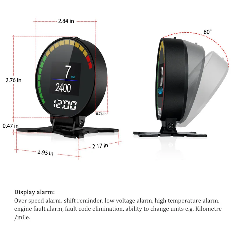 MALUOKASA Universal P15 Auto HUD Head Up Display OBD2 Überdrehzahl Warnung Projektor GPS Tacho Gaug