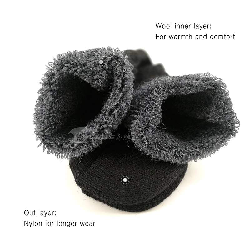 Мериносовая шерсть, мужские зимние толстые теплые рабочие носки, высокое качество, теплые мужские носки с полной подушкой WXWSW003A