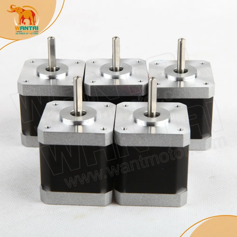 

(Super 3D Printer Stepper Motors )5pcs NEMA17, 4000g.cm, 1.7A wantai cnc stepping motor 42BYGHW609P1 flat shaft/D-Shaft