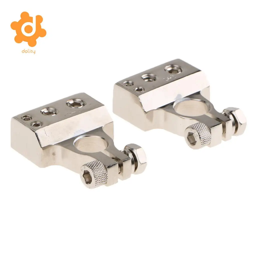 Pair Auto Positive Negative Battery Terminals Clamps Connectors Dustproof