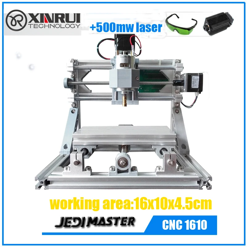 CNC 1610 + 500 МВт лазерной grbl DIY ЧПУ, 3 оси pcb Фрезерные станки, Деревообрабатывающие фрезерные станки, лазерный гравер