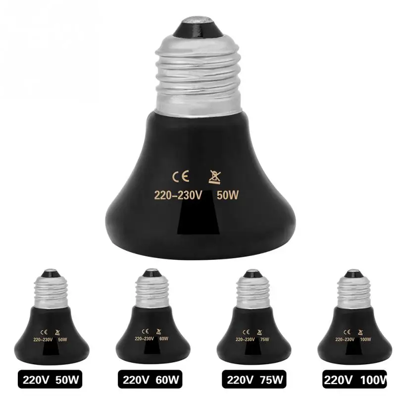

Grow Light Bulb 50-100W Pet Heating Light Infrared Ceramic Emitter Pet Heater Lamp Reptile Pet Heating Grow Light Bulb