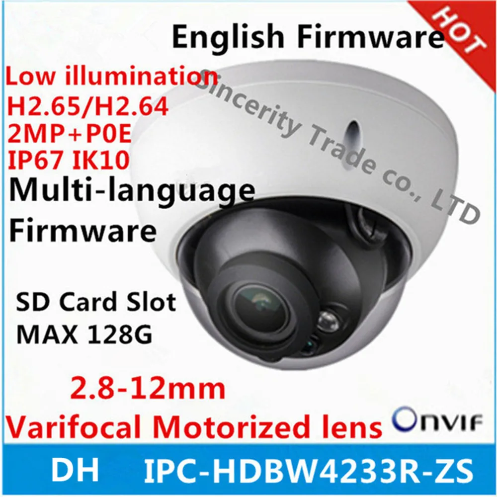 

DH IPC-HDBW4233R-ZS IP Camera 2.7mm ~13.5mm varifocal motorized lens 2MP IR50M with sd Card slot POE Starlight Camera