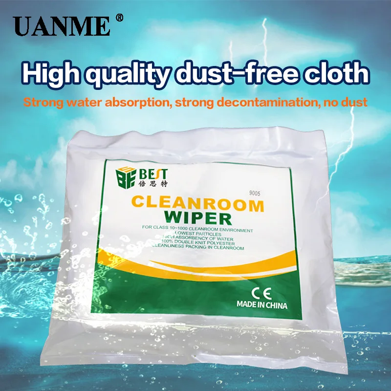 

UANME 4X4 9X9 cm 100/400Pcs/Bag Soft Cleanroom wiper cleaning Non Dust Cloth Dust Free Paper Clean LCD Repair Tool