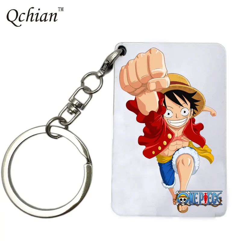 

New Arrival One Piece Luffy Ace Sabo Zoro Chopper Trafalgar Law Japanese Anime Wooden keychain Key chain bag car Key Ring Gift