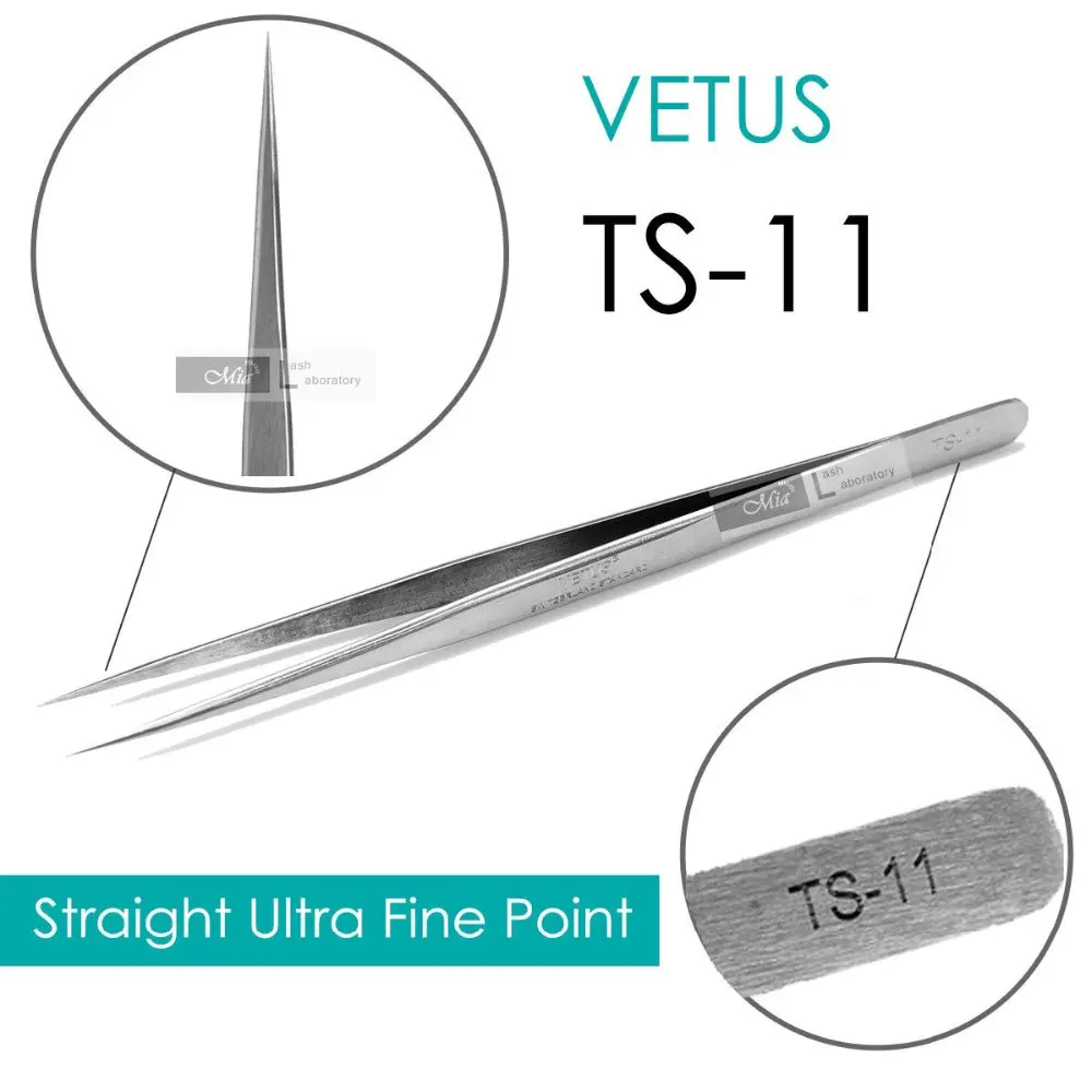 

VETUS TS11 Straight Precise FinePoint Tweezers Eyelash Extension Stainless Steel