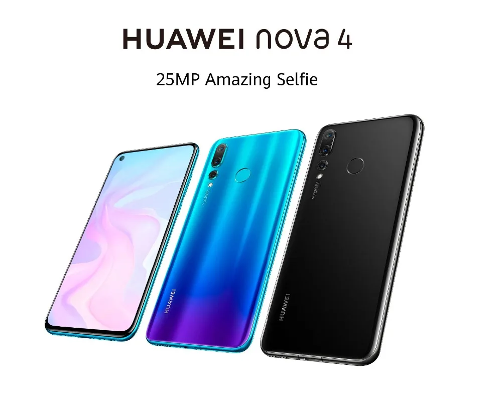 laptop ram HUAWEI Nova 4 Smartphone Android 9.0 kirin 970 Octa Core FingerPrint ID AI camera 6.4 inch 4*Cameras 3750 mAh Cell Phone laptop ram