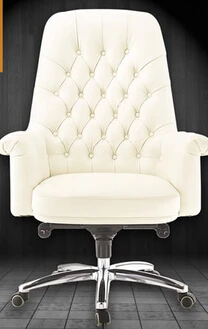 

White leather.. Leather. The boss chair. Ergonomic chair.
