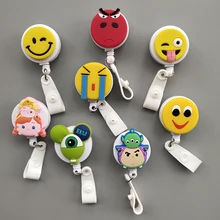 Kawaii Mini Color Bear Retractable Badge Reel High Quality Acrylic Cartoon Nurse Badge Reel Holder Pull ID Card Badge Holder