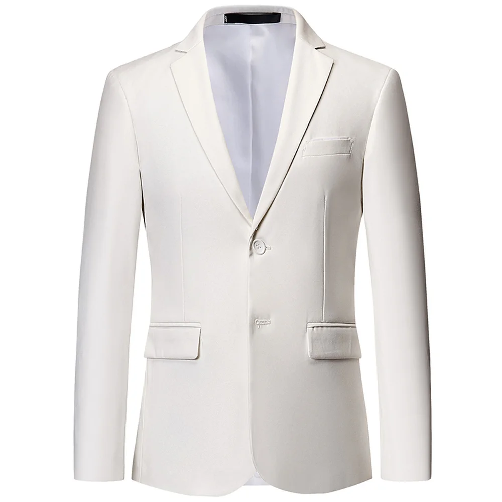 

Nice Pure Color Mens Suit Jacket Multi-color Choice Fashion Business Wedding Banquet Male Dress Coat Slim Elegant Plus Size 7XL