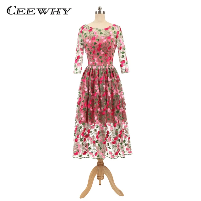 Floral Plus Size Prom Dresses 2018