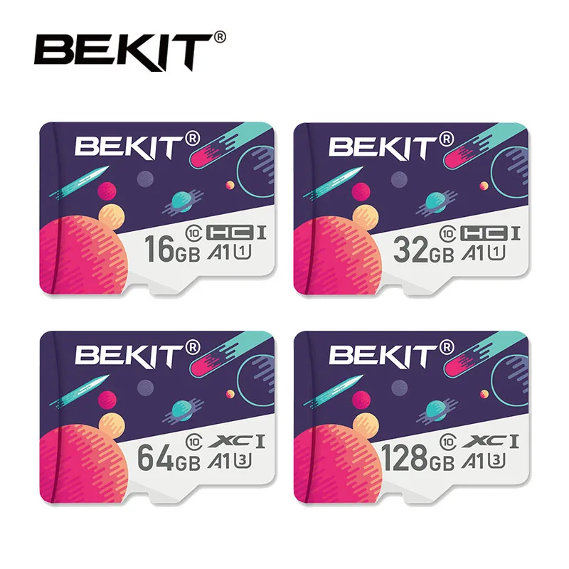 Карта памяти Micro SD Bekit TF карта 128 ГБ 32 64 Гб 256 A1 Class10 80 МБ/с./с флеш micro для смартфона и