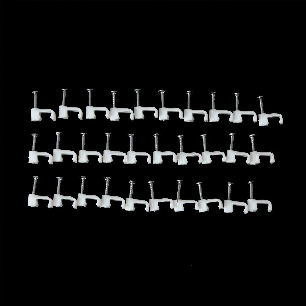 NEW 100pcs/pack 6MM Circle Path Circle cable clips cable nail wire clips 6mm Round white cable clips