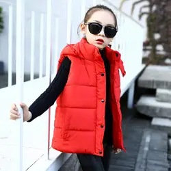 Одежда для девочек осень-зима новая модель корейской жилет пальто свободного кроя дети ребенок утолщение хлопок