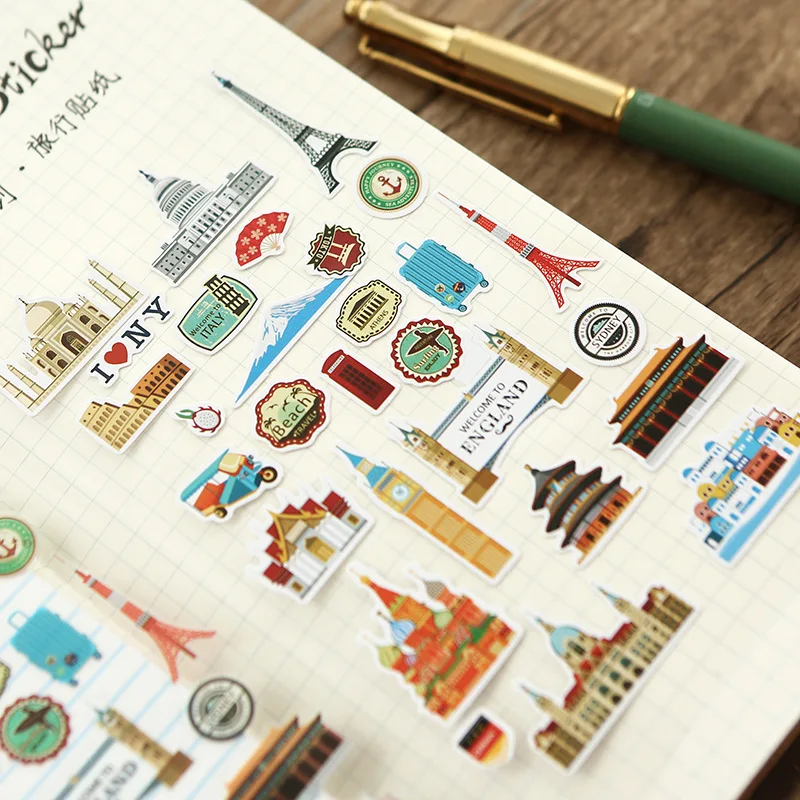 

1pcs Japanese retro travel series of stickers set 2 into the paper PVC hand-decorated