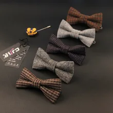 21 цвет мужской галстук-бабочка Британский Стиль Свадебный Жених Корейский модный дизайнерский шерстяной бант деловой однотонный 5 шт./партия