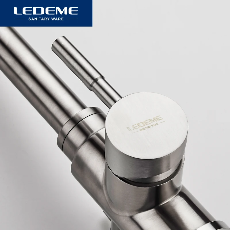  LEDEME Kitchen Faucet with Filtered Water Double Spout Water Purification Stainless Steel Kitchen T - 32853800413