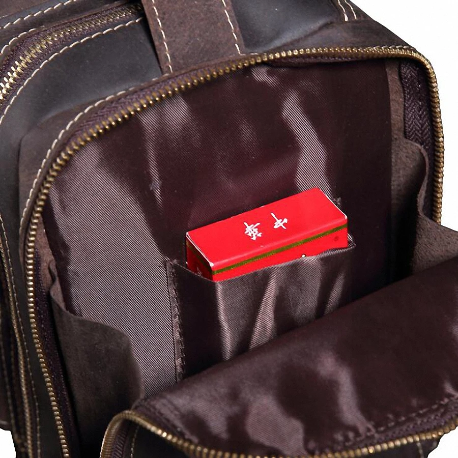 Männer Brust Pack Einzigen Schultergurt Zurück Taschen Echt Leder Reise Männer Umhängetaschen Vintage Echtem Leder Brust Tasche LI-2160