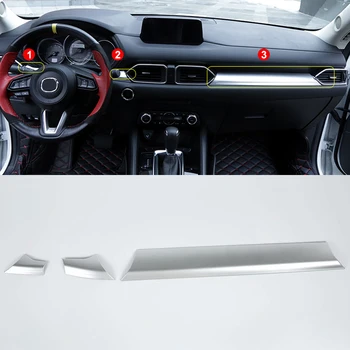 

(Only Fit For Left Hand Drive) Interior Accessories Dashboard Decorative Cover Strip Trim 3pcs For Mazda CX-5/CX-8 2017-2019