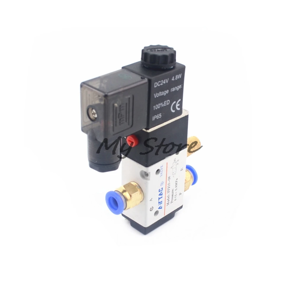 

Pneumatic 3 Way 2 Position Air Directional Control Solenoid Valve 3V210-08 DC12V DC24V AC110V AC220V Fittings Muffler