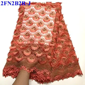 

Fashion African Lace Fabric High Quality 3D Flower Fabric Embroidery with Beads French Tulle Net Lace for Wedding Dress G8585