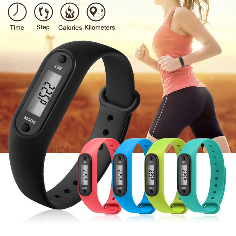 Fitness Tracker LCD Silicone Wrist Pedometer Run Step Walk Distance Calorie Counter Wrist Adult Sport Multi-function polar Watch