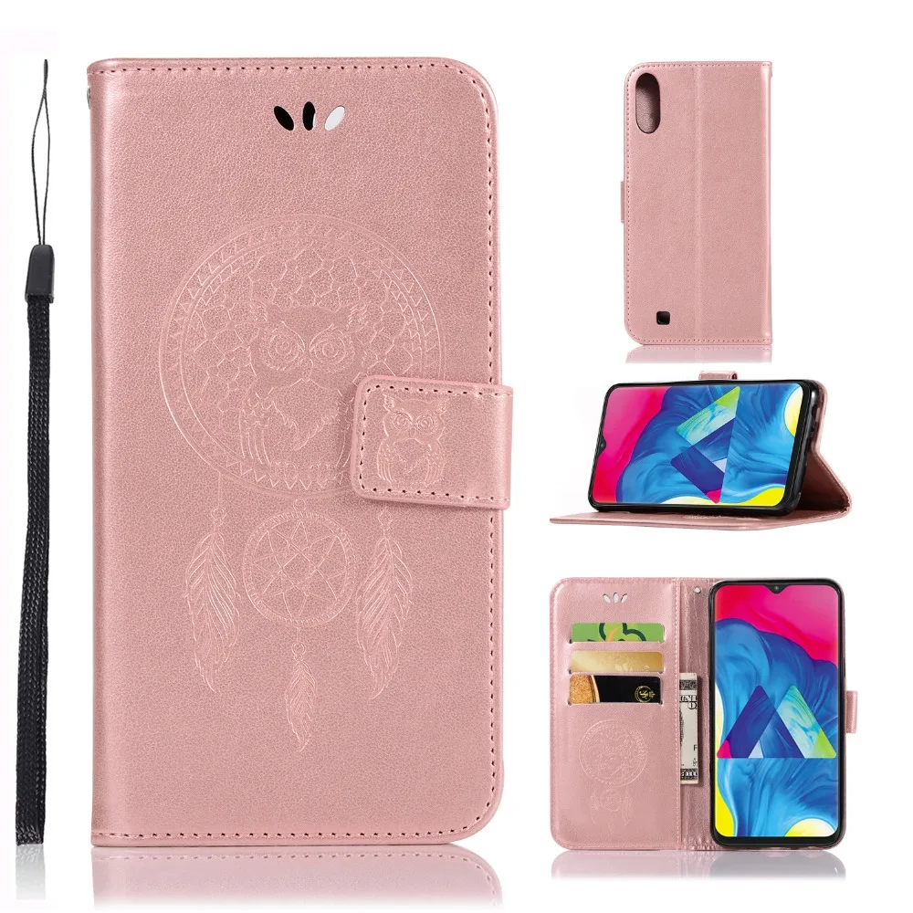 

For Samsung Galaxy M10 Retro Wallet Cover Kickstand Flip 3D Printed Case For Samsung Galaxy M20 Magnetic Coque Fundas