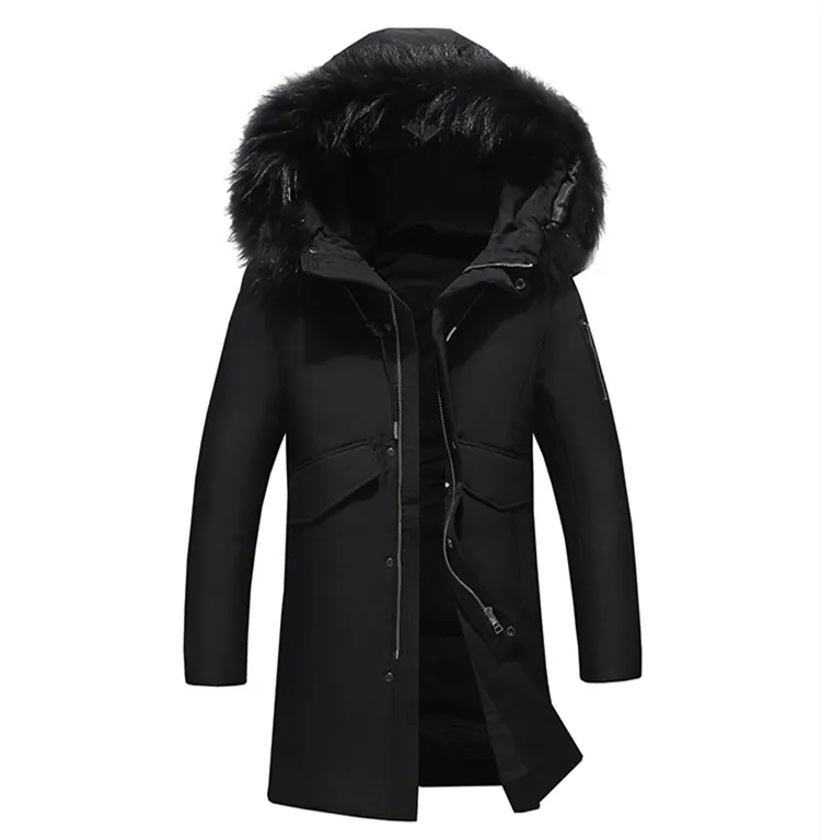 Зимнее Мужское пальто из 90% белого утиного пуха, деловые мужские пальто, мужская куртка-пуховик, мужское плотное теплое пальто высокого качества, размер M-4XL