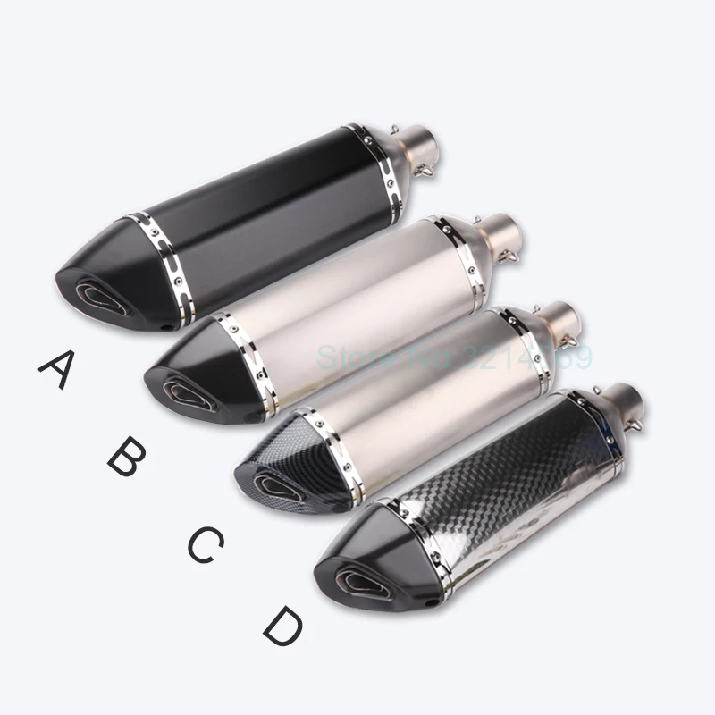 

Universal 51mm Length 470mm Akrapovic Exhaust Motorcycle Stainless Steel Motorbike Exhaust Mufflers With Carbon Tib DB Killer