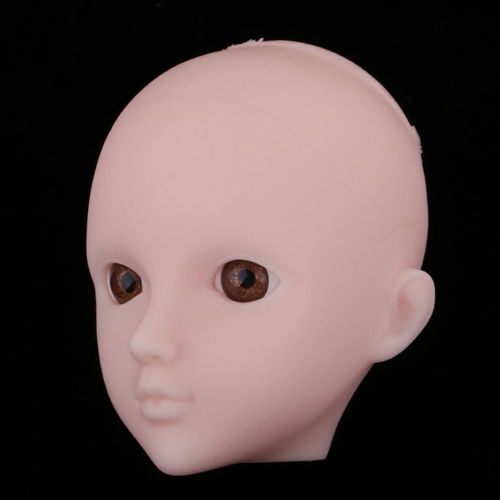 Beautiful Female Brown Eyes No Makeup Head for 1/6 BJD OB Doll DIY Making Body Parts Doll Head Accessories