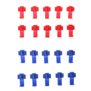 

Auto 10pcs 2 Pin T Shape Wire Cable Connectors Terminals Crimp Scotch Lock Quick Splice Car Audio Kit Tool